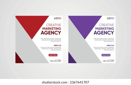 diseño creativo de publicaciones en medios sociales para plantilla de agencia, increíble y creativo post vector de medios sociales, publicación en medios sociales