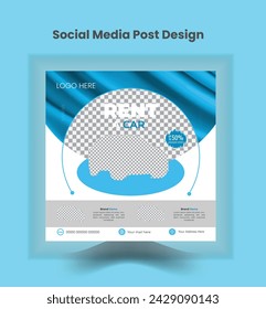Creative social media post design template for modern Car sales. Square post design for Car sales, adjustable banner design.
