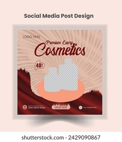 Creative social media post design template for modern Parfum sales. Square post design for Parfum sales, adjustable banner design