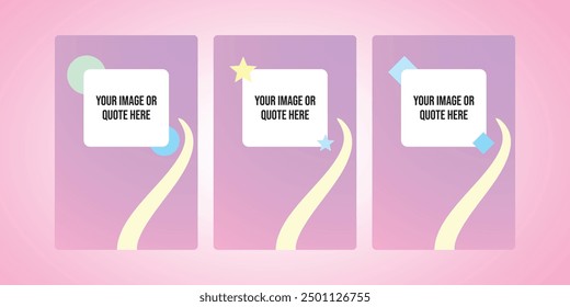 creative social media post design template for quote and image post purple gradient abstract shape background.