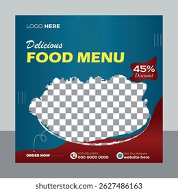 Modelo de design de postagem de mídia social criativa, design de pôster, postagem de mídia social, menu de alimentos, post, modelo, design, moderno, novo, poster