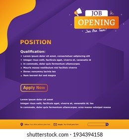 Creative Social Media Post Feed Design. Job Opening, Job Vacancy, Banner, Poster, Announcement Job For Company