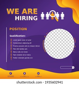 Creative Social Media Post Feed Design. We Are Hiring Banner, Poster, Announcement Job For Company