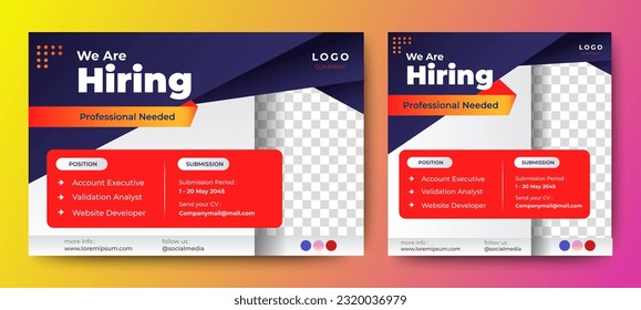 Kreative Social Media Post Feed Design. Wir stellen Banner, Poster, Ankündigungsjob für Unternehmen ein
