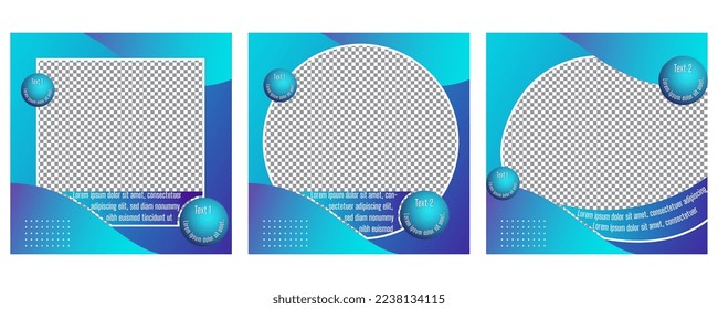 creative social media post frame vector illustration set.