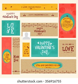 Creative social media post and header set for Happy Valentine's Day celebration.