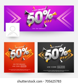 Creative social media post and header set for Sale and Discount.