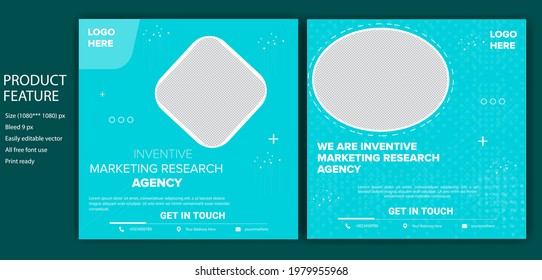 creative social media post inventive marketing research agency business flyer vector template