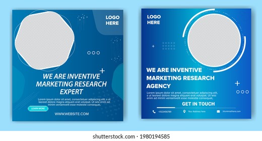 creative social media post inventive marketing research agency business flyer vector file graphic design template