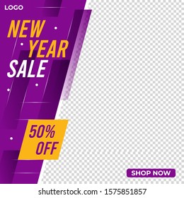 creative social media post for new year sale banner template