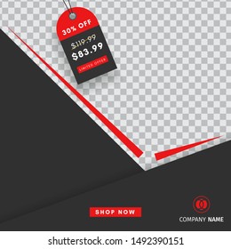 Creative social media post sales template that can be edited with a blank abstract background