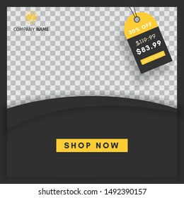 Creative social media post sales template that can be edited with a blank abstract background