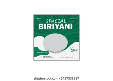 Creative social media post special biriyani template design