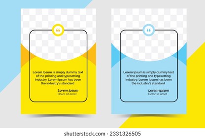 
Afiche creativo de medios sociales con forma cuadrada. Citas marcan pancarta de medios sociales con diferentes 