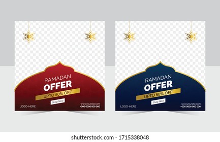 Creative social media template for Ramadan offer