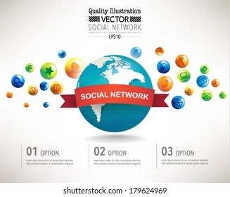 Creative Social Network Computing Element Vector Design