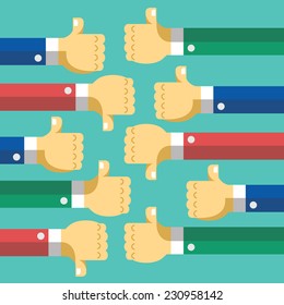 Creative Social Network Discussion Flat Illustration. Creative graphic design elements. Isolated on Trendy Aquamarine Background.