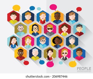 Creative Social Networking People Vector Design