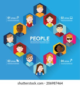 Creative Social Networking People Vector Design
