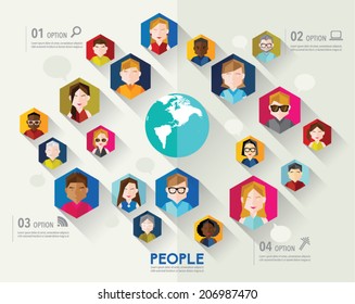 Creative Social Networking People Vector Design