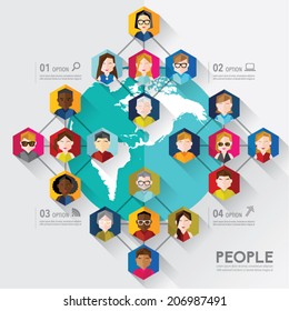Creative Social Networking People Vector Design