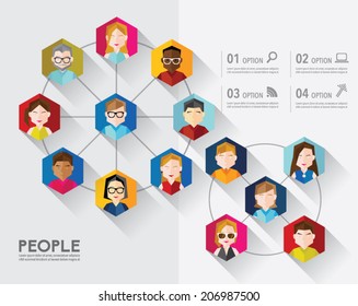 Creative Social Networking People Vector Design