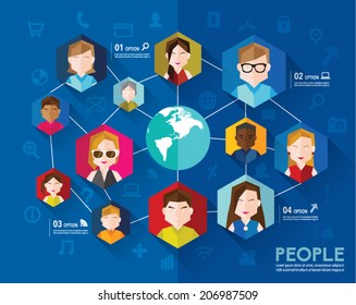 Creative Social Networking People Vector Design