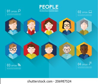 Creative Social Networking People Vector Design
