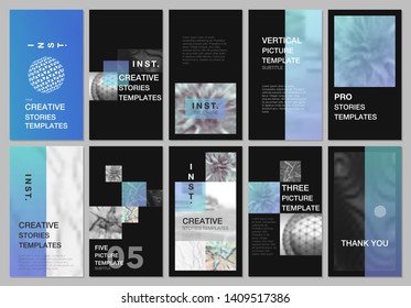 Creative social networks stories design, vertical banner or flyer templates with colorful gradient backgrounds. Covers design templates for flyer, leaflet, brochure, presentation, advertising.