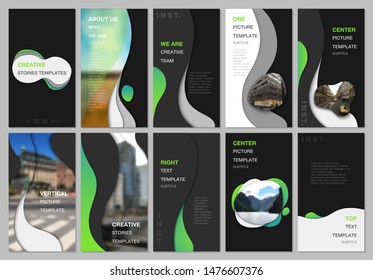 Creative social networks stories design, vertical banner or flyer templates with fluid colorful trendy gradients geometric shapes. Covers design templates for flyer, leaflet, brochure, presentation.