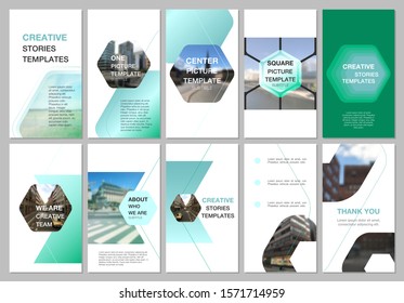 Creative social networks stories design, vertical banner or flyer templates with hexagonal design background, hexagon style pattern. Covers design templates for flyer, leaflet, brochure, presentation.