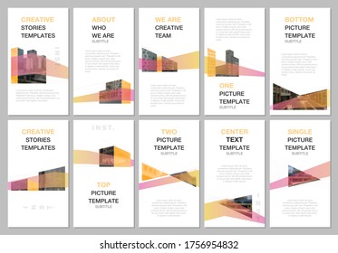 Creative social networks stories design, vertical banner, flyer template with architecture design. Abstract architectural background. Covers design templates for flyer, leaflet, brochure, presentation