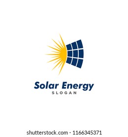 creative solar energy logo design vector