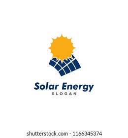 creative solar energy logo design vector