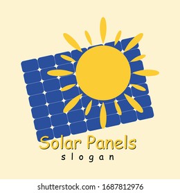 Diseño del logo de la energía solar creativa, concepto de la tecnología moderna. Ilustración vectorial.