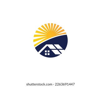 Diseño De Plantilla De Diseño De Diseño De Modelos Creativos De Panel Solar Y Logotipo Doméstico.