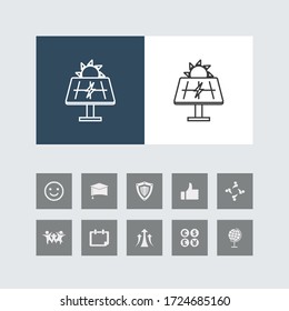 Icono de línea de panel solar creativo con iconos bonitos. 