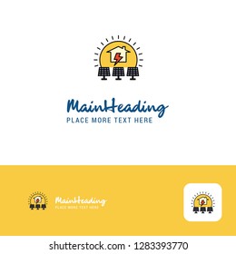 Creative Solar panel Logo Design. Flat color Logo place for Tagline. Vector Illustration