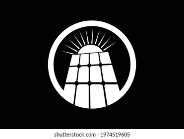 Creative Solar Sun Panel Logo Design Vector Template 