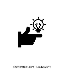 Creative solution glyph icon black and white