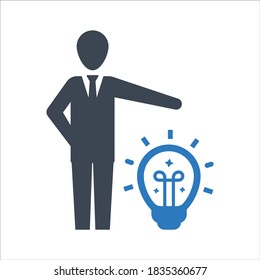 Creative solution, innovation, development icon