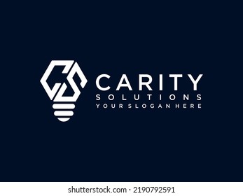 Creative Solution With Lamp Logo Design Template