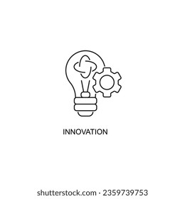 Creative solutions, innovative idea with bulb and gear icon