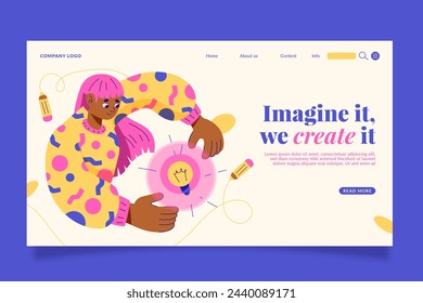 Creative solutions landing page vector design in eps 10