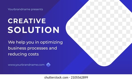 Creative solutions successful business strategy optimization process financial profit promo banner with transparent copy space vector illustration. Marketing analyzing landing page with place for text