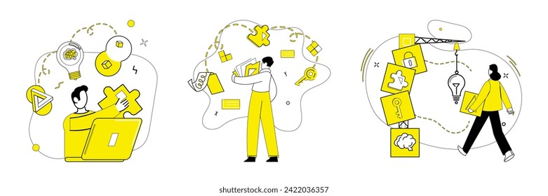 Creative solutions vector illustration. Creative solutions sprout from fertile soil strategic intelligence The creative solutions metaphor paints portrait business success and innovation