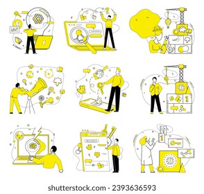 Creative solutions vector illustration. Unleash power improvement through continuous stream innovative business strategies Creative solutions are heartbeat business pulsating with success