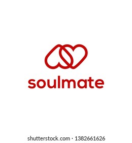 Creative Soul Mate Double Love Logo Design Idea