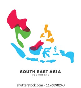 Creative South East Asia Map Vector, vector eps 10