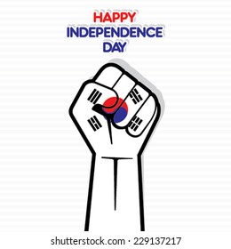 creative south Korea flag isolated on hand vector
